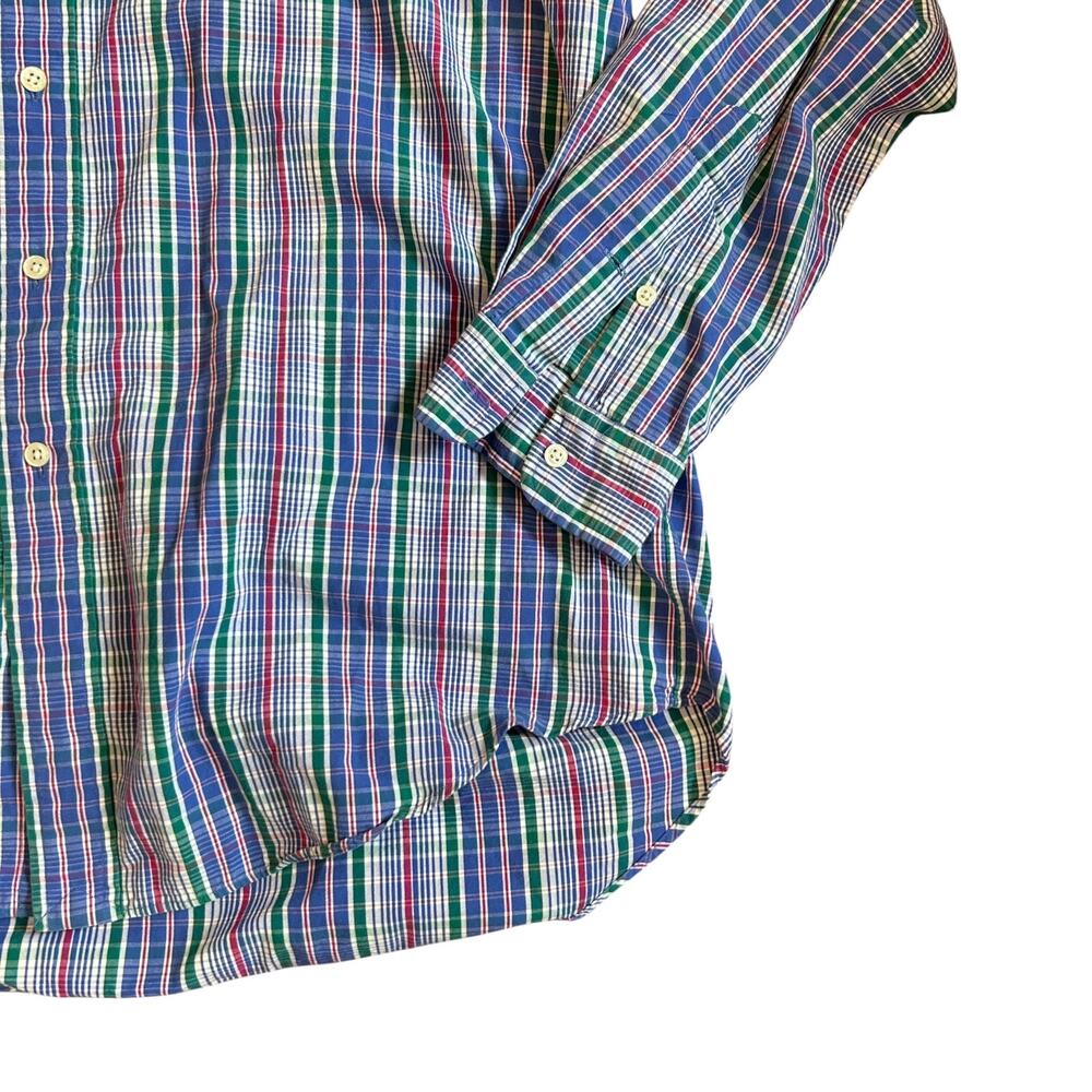 Ralph Lauren Blake Plaid Shirt 2-Ply Cotton Blue Green Pink L - Picture 9 of 15